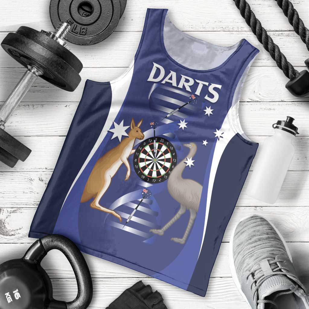 Personalised Australia Darts Men Tank Top Aussie Its In My DNA Flag Color - Aussie Hoodie