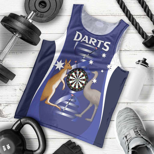 Personalised Australia Darts Men Tank Top Aussie Its In My DNA Flag Color - Aussie Hoodie