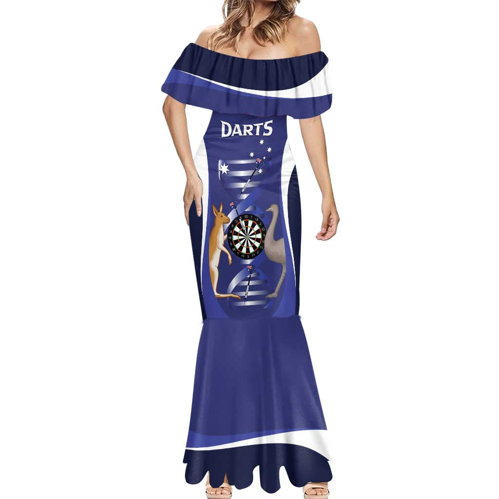 Personalised Australia Darts Mermaid Dress Aussie Its In My DNA Flag Color - Aussie Hoodie