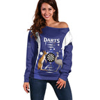 Personalised Australia Darts Off Shoulder Sweater Aussie Its In My DNA Flag Color - Aussie Hoodie
