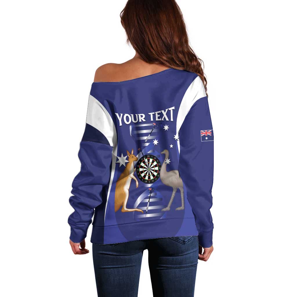Personalised Australia Darts Off Shoulder Sweater Aussie Its In My DNA Flag Color - Aussie Hoodie