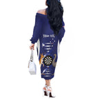 Personalised Australia Darts Off The Shoulder Long Sleeve Dress Aussie Its In My DNA Flag Color - Aussie Hoodie