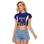 Personalised Australia Darts Raglan Cropped T Shirt Aussie Its In My DNA Flag Color - Aussie Hoodie