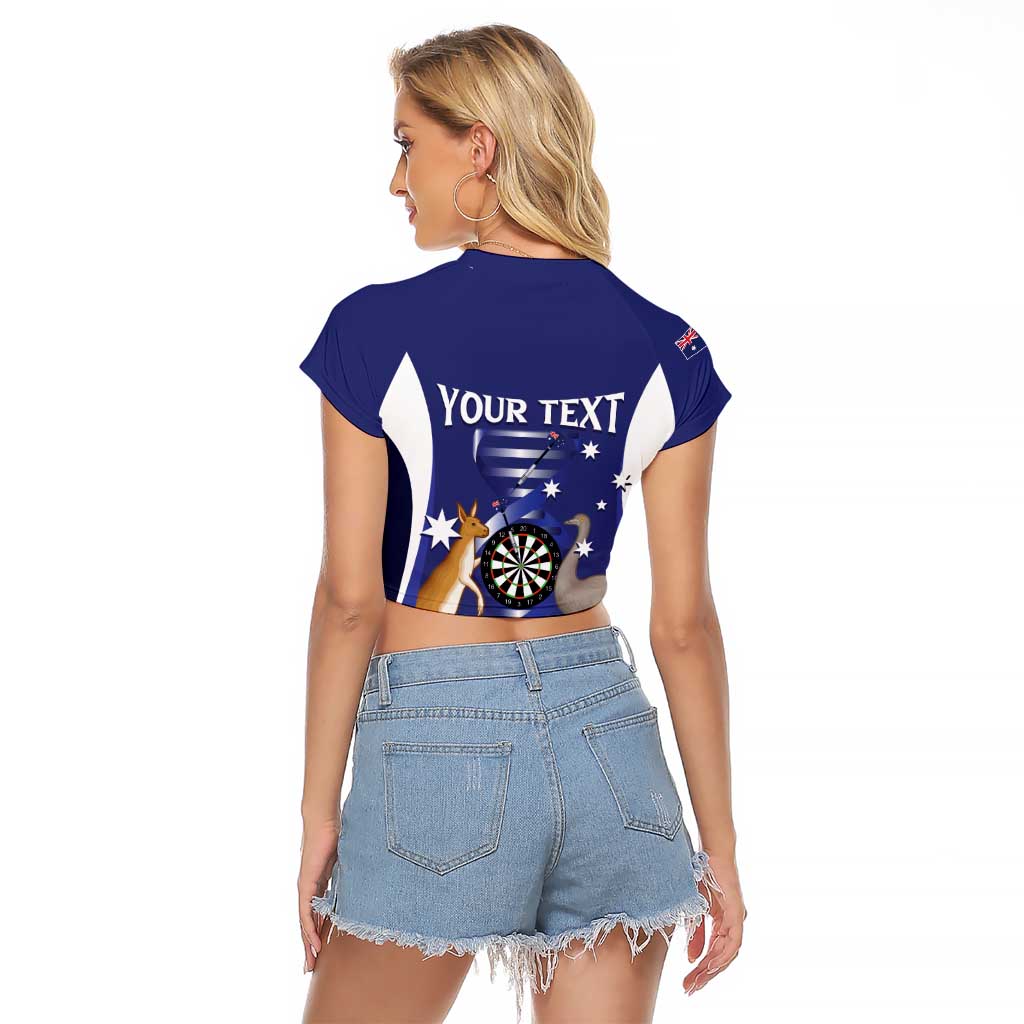 Personalised Australia Darts Raglan Cropped T Shirt Aussie Its In My DNA Flag Color - Aussie Hoodie