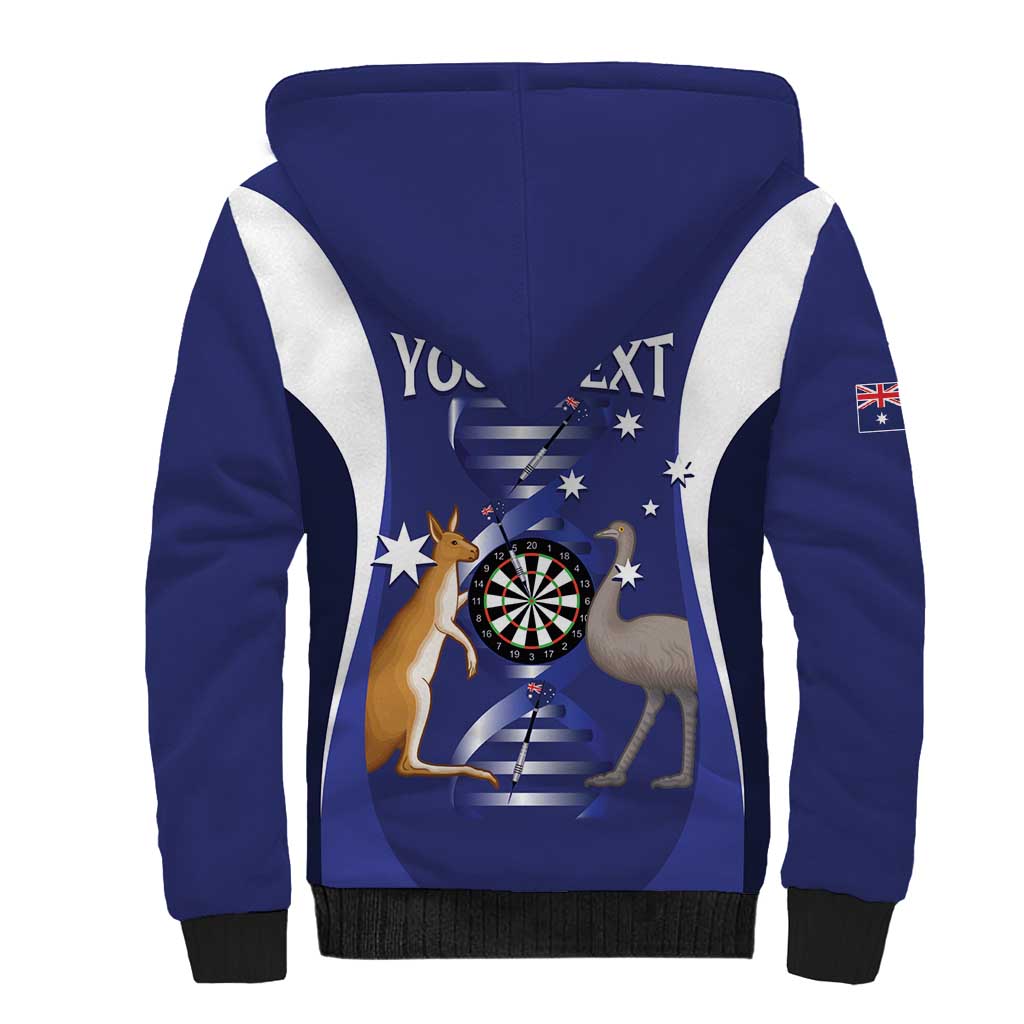 Personalised Australia Darts Sherpa Hoodie Aussie Its In My DNA Flag Color - Aussie Hoodie