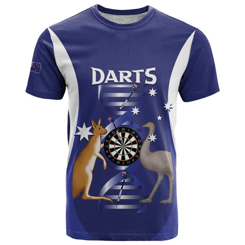 Personalised Australia Darts T Shirt Aussie Its In My DNA Flag Color - Aussie Hoodie