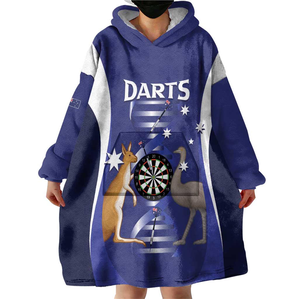 Personalised Australia Darts Wearable Blanket Hoodie Aussie Its In My DNA Flag Color - Aussie Hoodie