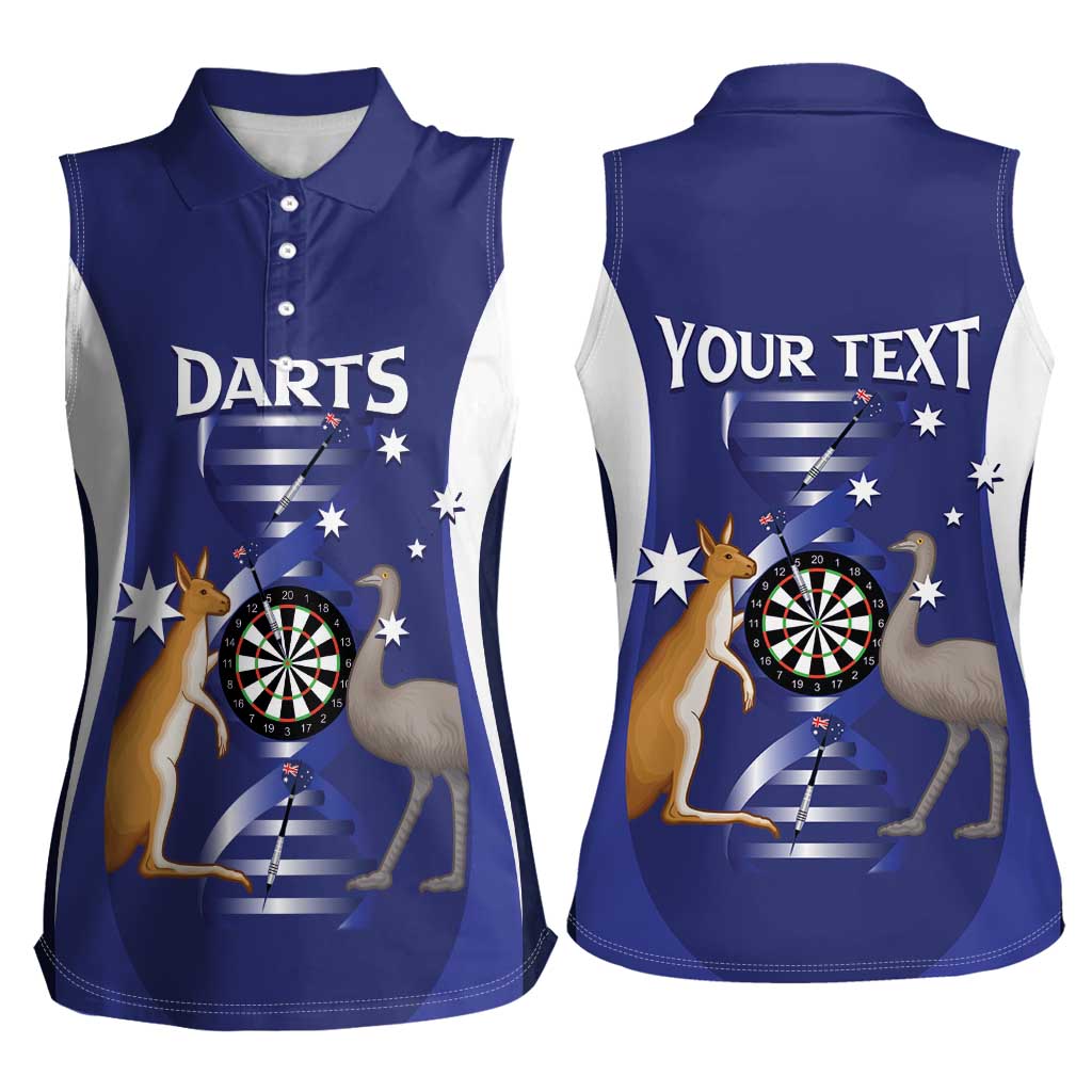 Personalised Australia Darts Women Sleeveless Polo Shirt Aussie Its In My DNA Flag Color - Aussie Hoodie