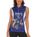 Personalised Australia Darts Women Sleeveless Polo Shirt Aussie Its In My DNA Flag Color - Aussie Hoodie