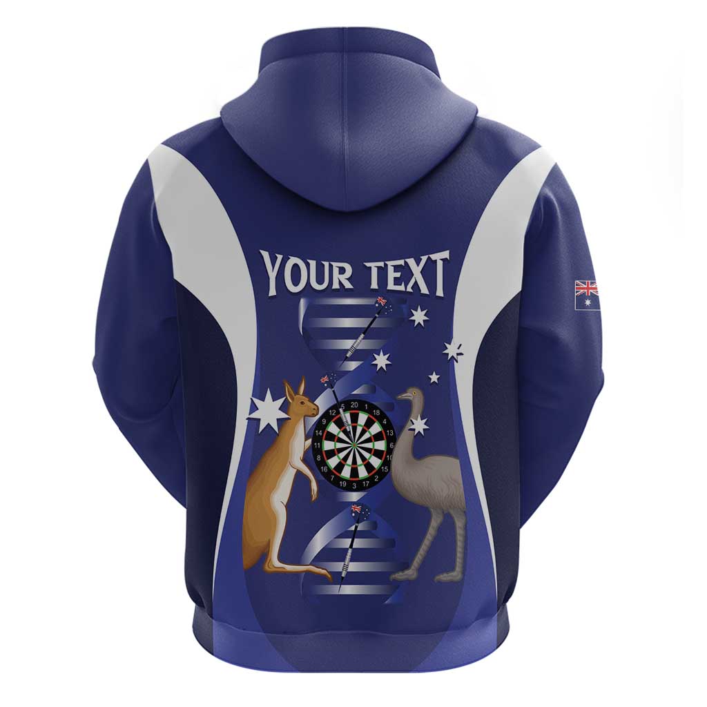 Personalised Australia Darts Zip Hoodie Aussie Its In My DNA Flag Color - Aussie Hoodie