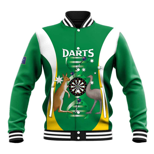Personalised Australia Darts Baseball Jacket Aussie Its In My DNA National Color - Aussie Hoodie