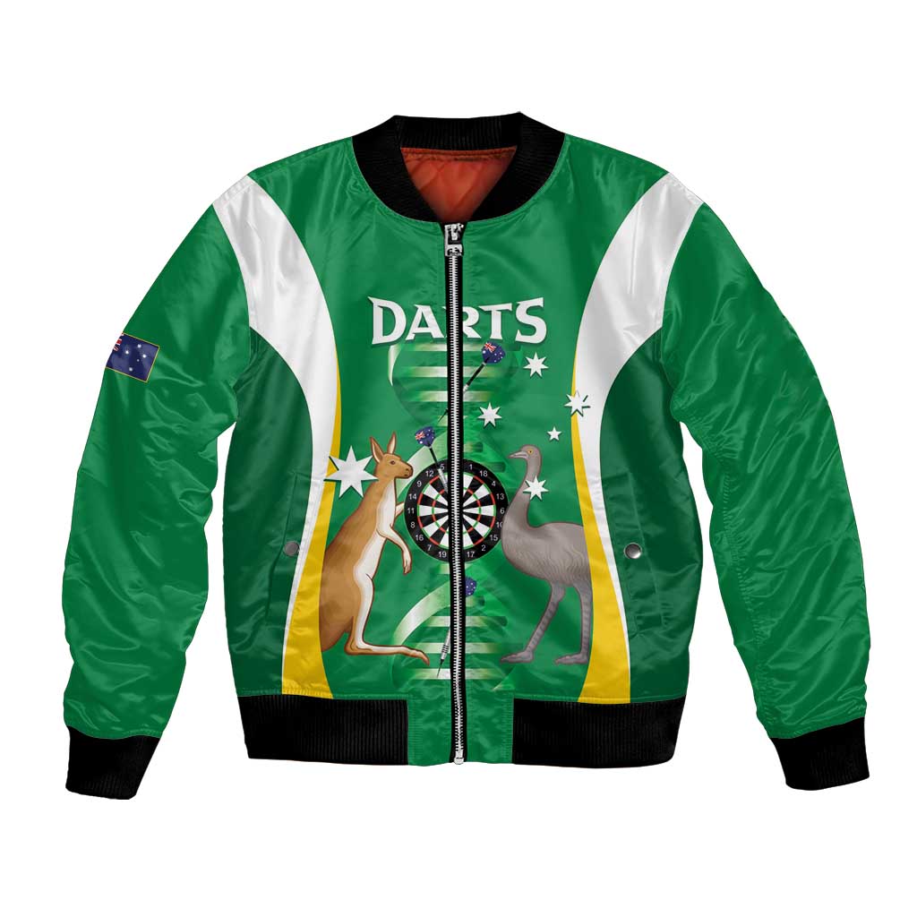 Personalised Australia Darts Bomber Jacket Aussie Its In My DNA National Color - Aussie Hoodie