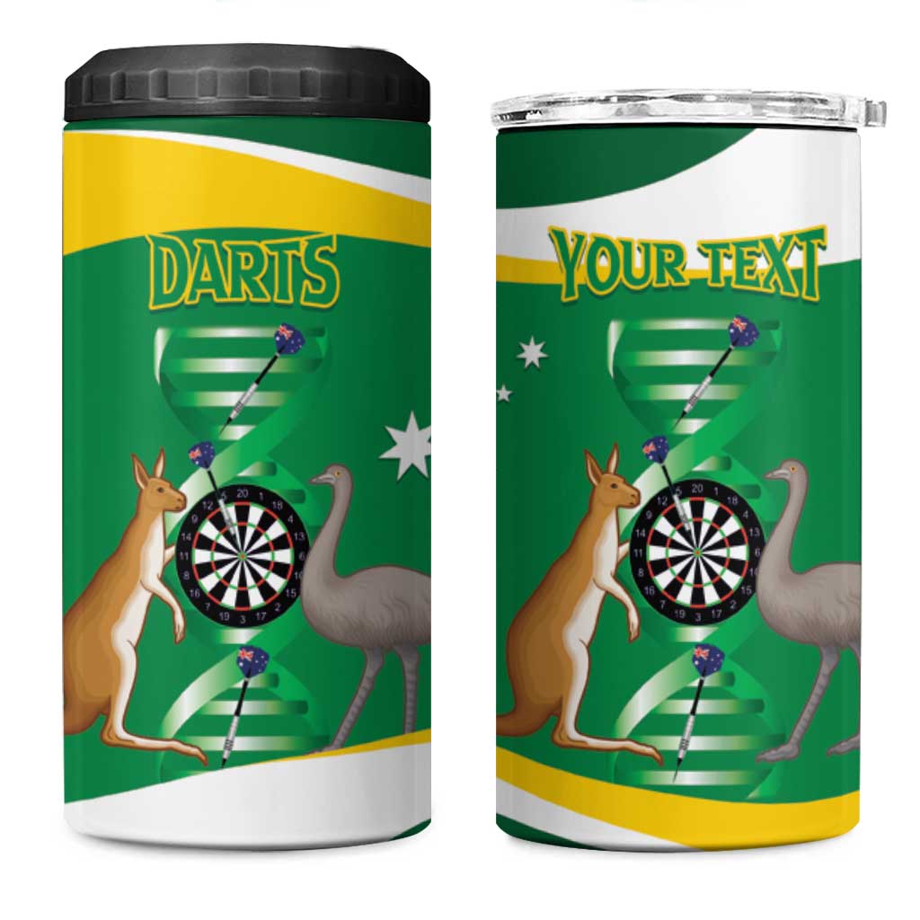 Personalised Australia Darts 4 in 1 Can Cooler Tumbler Aussie Its In My DNA National Color - Aussie Hoodie