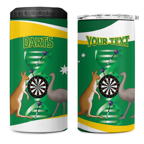 Personalised Australia Darts 4 in 1 Can Cooler Tumbler Aussie Its In My DNA National Color - Aussie Hoodie