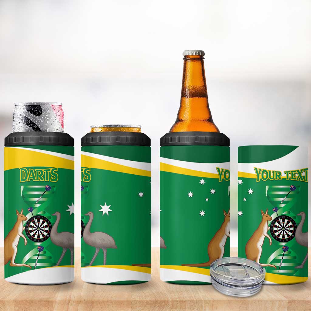 Personalised Australia Darts 4 in 1 Can Cooler Tumbler Aussie Its In My DNA National Color - Aussie Hoodie