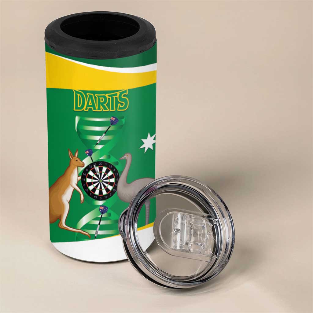 Personalised Australia Darts 4 in 1 Can Cooler Tumbler Aussie Its In My DNA National Color - Aussie Hoodie