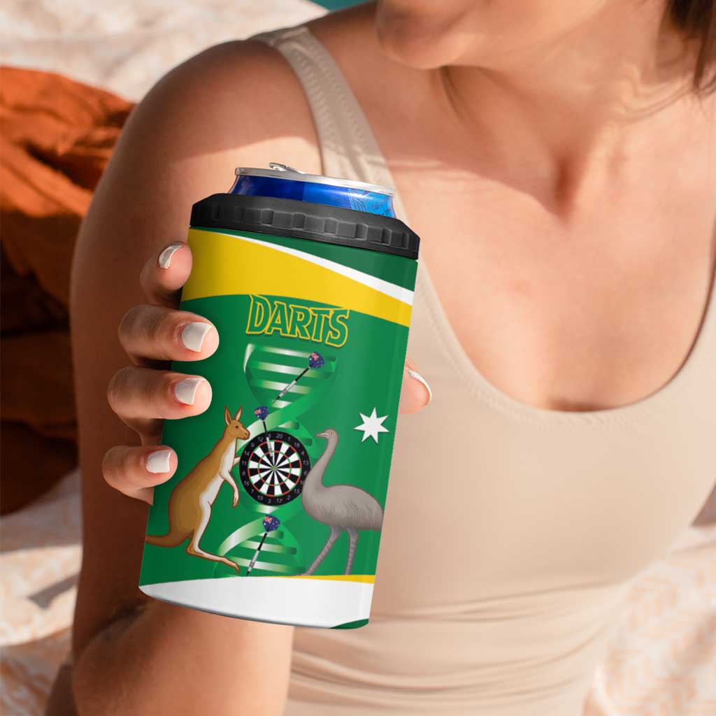 Personalised Australia Darts 4 in 1 Can Cooler Tumbler Aussie Its In My DNA National Color - Aussie Hoodie