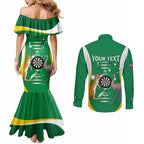 Personalised Australia Darts Couples Matching Mermaid Dress and Long Sleeve Button Shirt Aussie Its In My DNA National Color - Aussie Hoodie