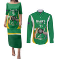 Personalised Australia Darts Couples Matching Puletasi and Long Sleeve Button Shirt Aussie Its In My DNA National Color - Aussie Hoodie