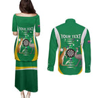 Personalised Australia Darts Couples Matching Puletasi and Long Sleeve Button Shirt Aussie Its In My DNA National Color - Aussie Hoodie