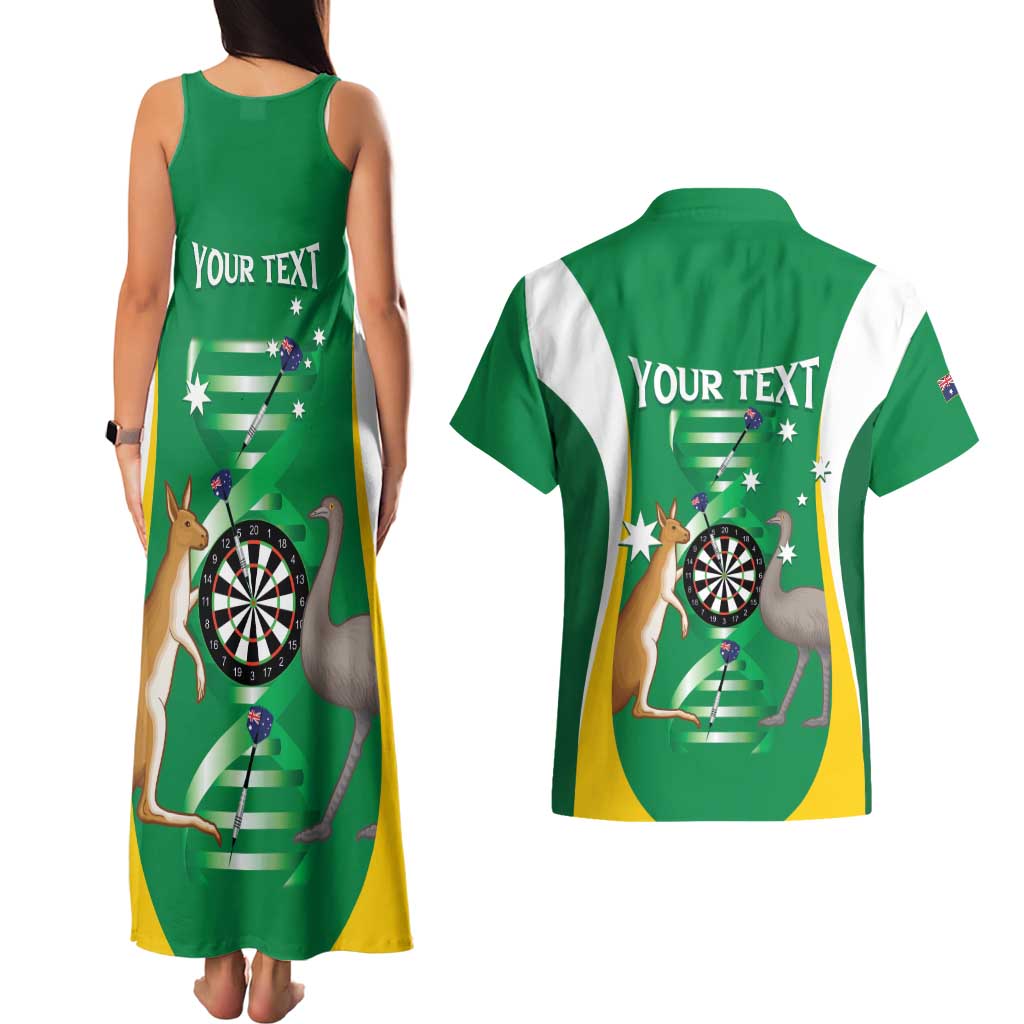 Personalised Australia Darts Couples Matching Tank Maxi Dress and Hawaiian Shirt Aussie Its In My DNA National Color - Aussie Hoodie
