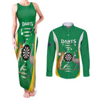 Personalised Australia Darts Couples Matching Tank Maxi Dress and Long Sleeve Button Shirt Aussie Its In My DNA National Color - Aussie Hoodie