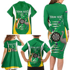 Personalised Australia Darts Family Matching Long Sleeve Bodycon Dress and Hawaiian Shirt Aussie Its In My DNA National Color - Aussie Hoodie