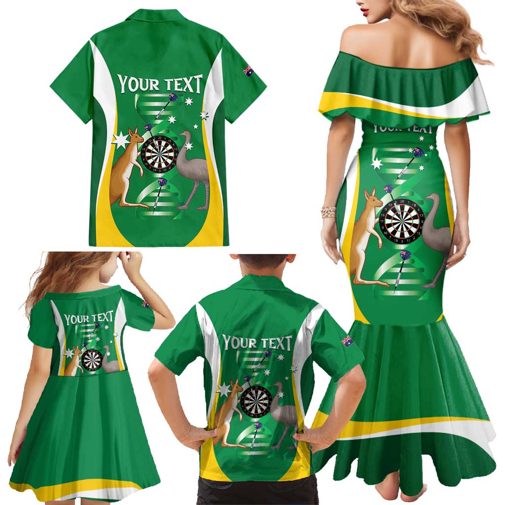 Personalised Australia Darts Family Matching Mermaid Dress and Hawaiian Shirt Aussie Its In My DNA National Color - Aussie Hoodie