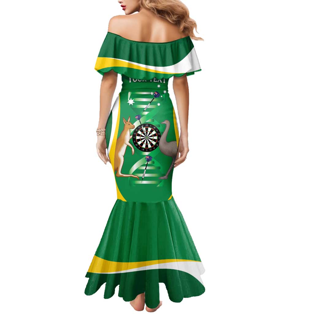 Personalised Australia Darts Family Matching Mermaid Dress and Hawaiian Shirt Aussie Its In My DNA National Color - Aussie Hoodie