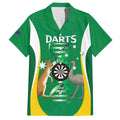 Personalised Australia Darts Family Matching Off The Shoulder Long Sleeve Dress and Hawaiian Shirt Aussie Its In My DNA National Color - Aussie Hoodie