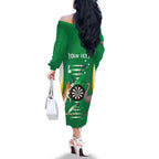 Personalised Australia Darts Family Matching Off The Shoulder Long Sleeve Dress and Hawaiian Shirt Aussie Its In My DNA National Color - Aussie Hoodie