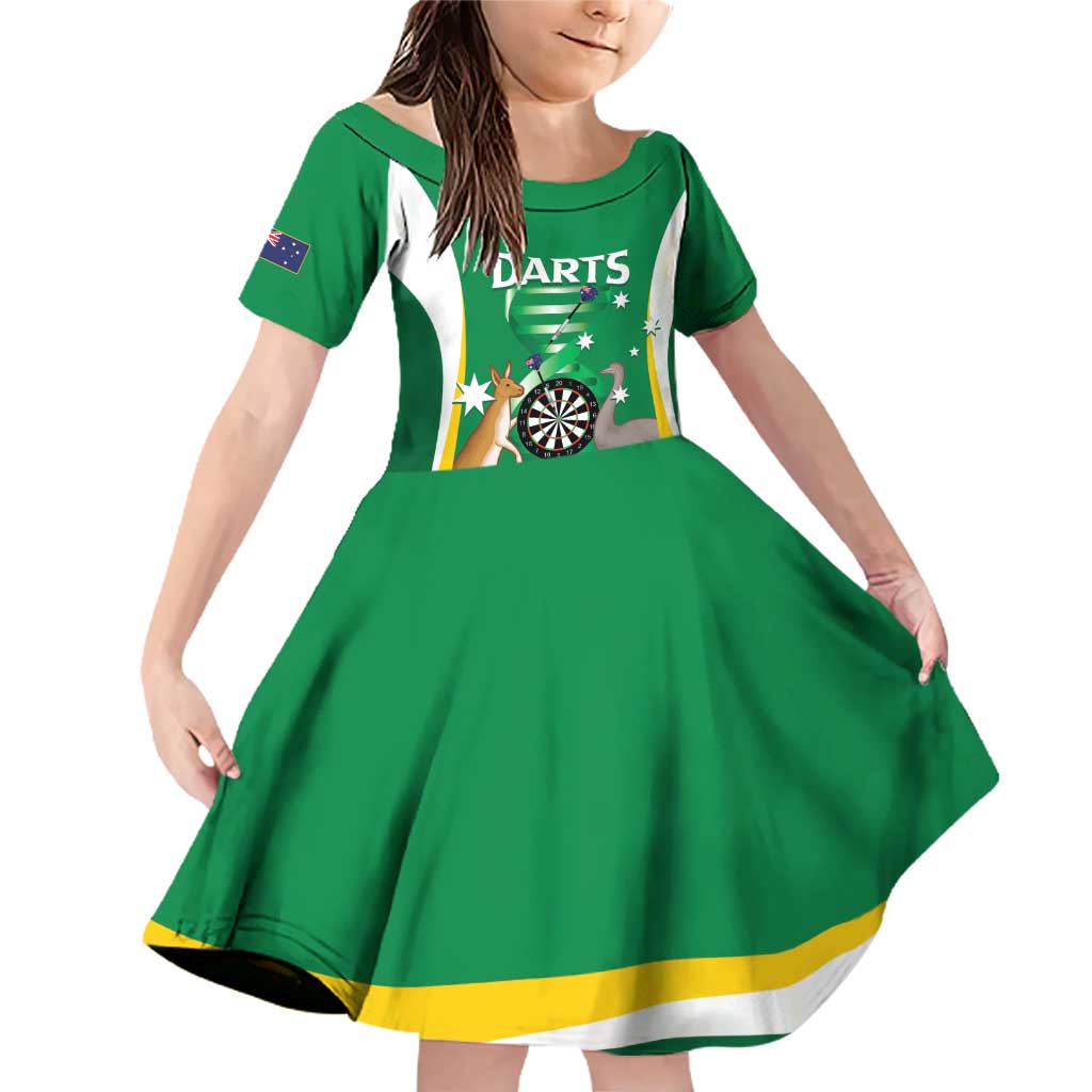 Personalised Australia Darts Family Matching Off Shoulder Short Dress and Hawaiian Shirt Aussie Its In My DNA National Color - Aussie Hoodie