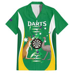 Personalised Australia Darts Family Matching Off Shoulder Short Dress and Hawaiian Shirt Aussie Its In My DNA National Color - Aussie Hoodie