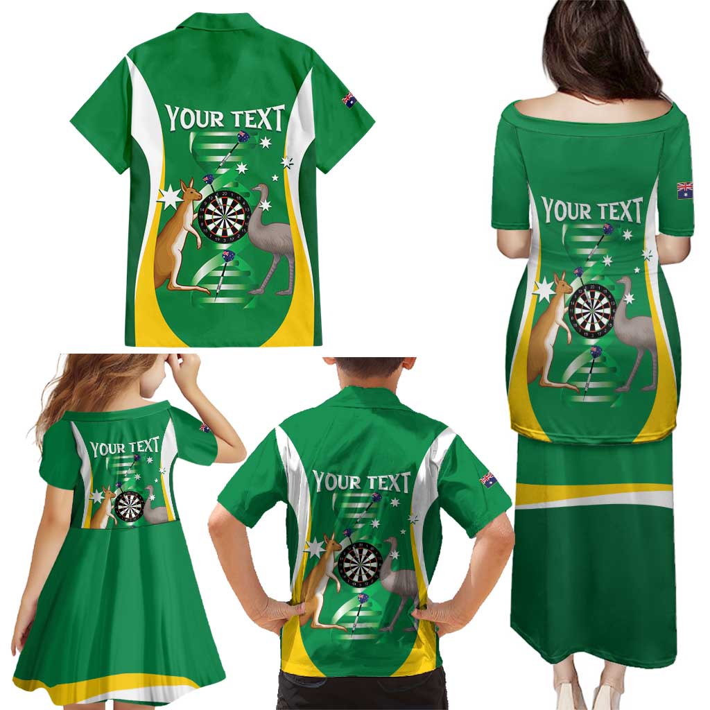 Personalised Australia Darts Family Matching Puletasi and Hawaiian Shirt Aussie Its In My DNA National Color - Aussie Hoodie