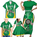 Personalised Australia Darts Family Matching Short Sleeve Bodycon Dress and Hawaiian Shirt Aussie Its In My DNA National Color - Aussie Hoodie