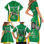 Personalised Australia Darts Family Matching Short Sleeve Bodycon Dress and Hawaiian Shirt Aussie Its In My DNA National Color - Aussie Hoodie