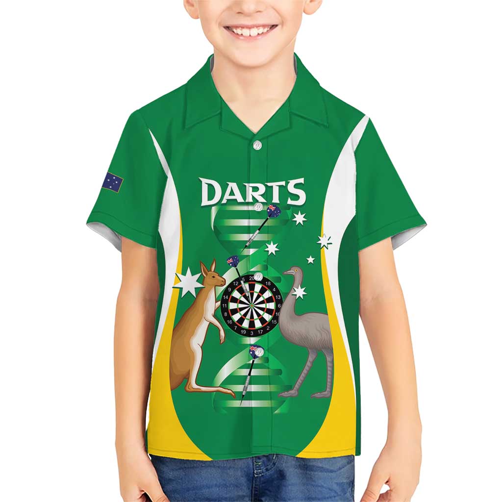 Personalised Australia Darts Family Matching Short Sleeve Bodycon Dress and Hawaiian Shirt Aussie Its In My DNA National Color - Aussie Hoodie