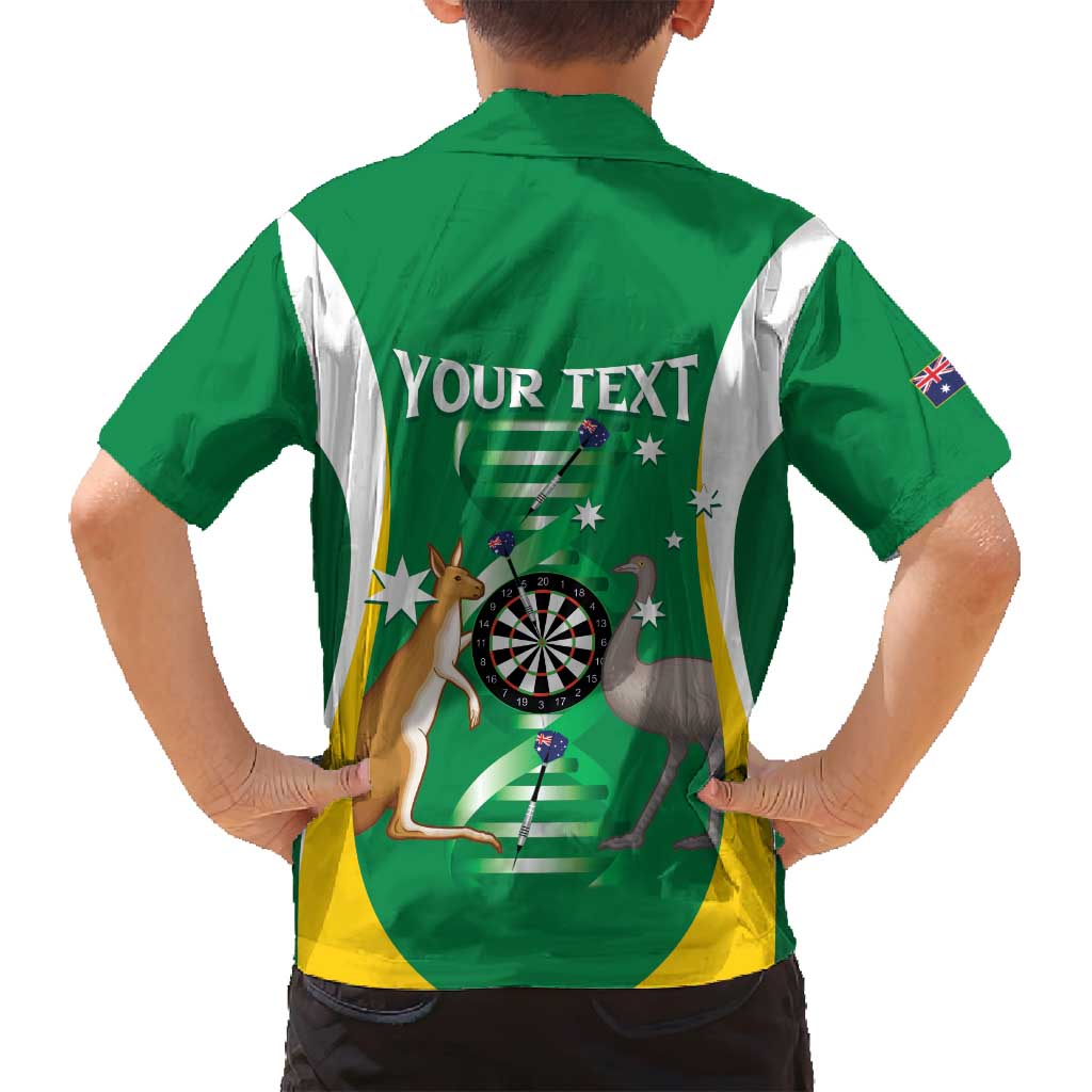 Personalised Australia Darts Family Matching Summer Maxi Dress and Hawaiian Shirt Aussie Its In My DNA National Color - Aussie Hoodie