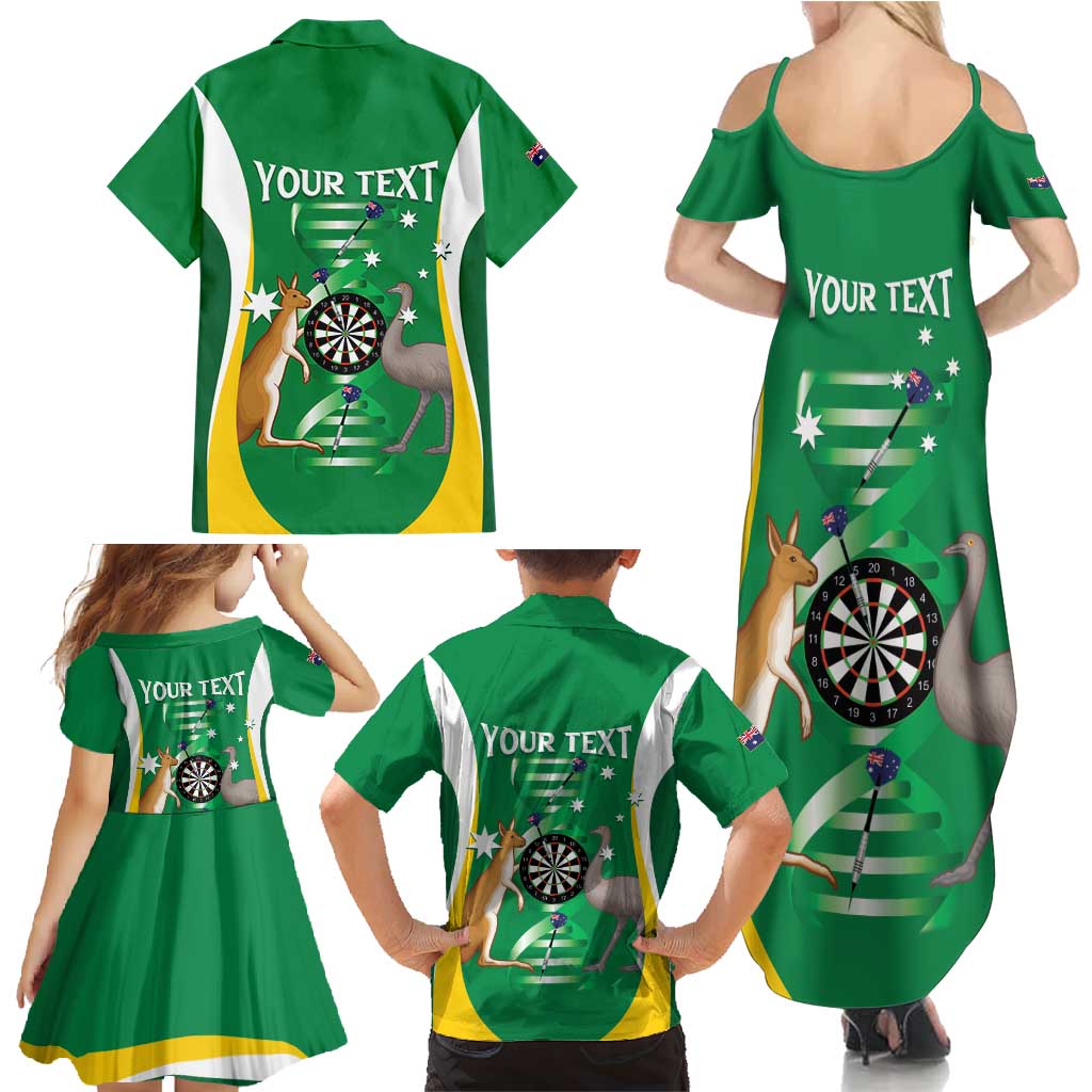 Personalised Australia Darts Family Matching Summer Maxi Dress and Hawaiian Shirt Aussie Its In My DNA National Color - Aussie Hoodie