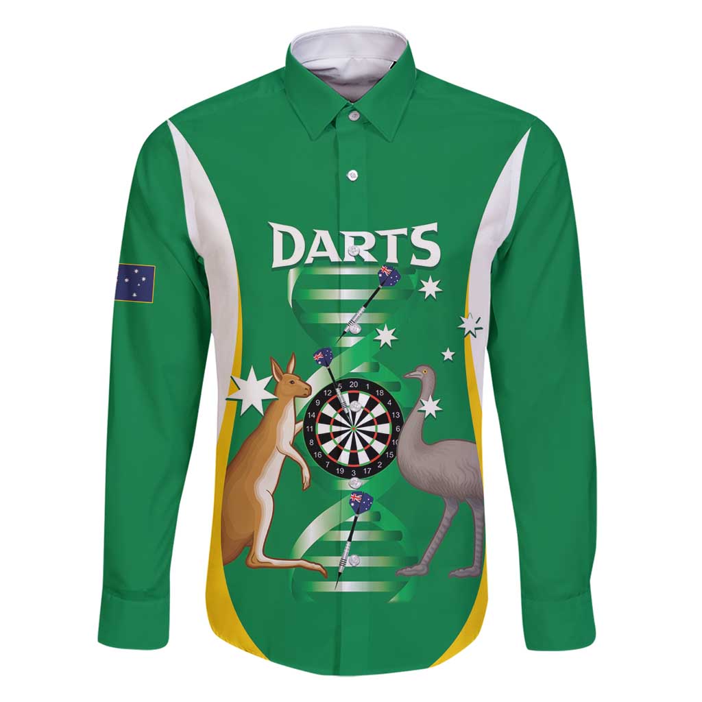 Personalised Australia Darts Family Matching Summer Maxi Dress and Hawaiian Shirt Aussie Its In My DNA National Color - Aussie Hoodie