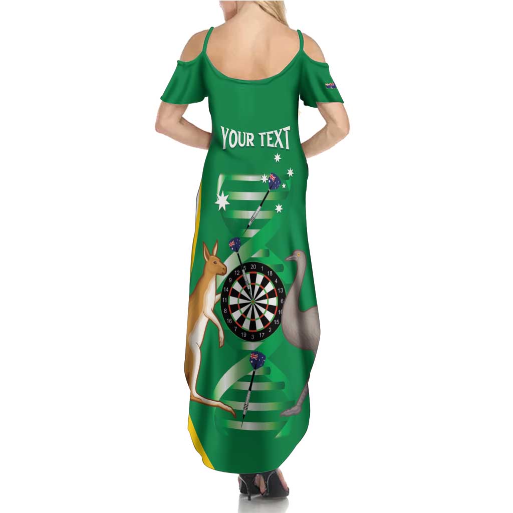 Personalised Australia Darts Family Matching Summer Maxi Dress and Hawaiian Shirt Aussie Its In My DNA National Color - Aussie Hoodie