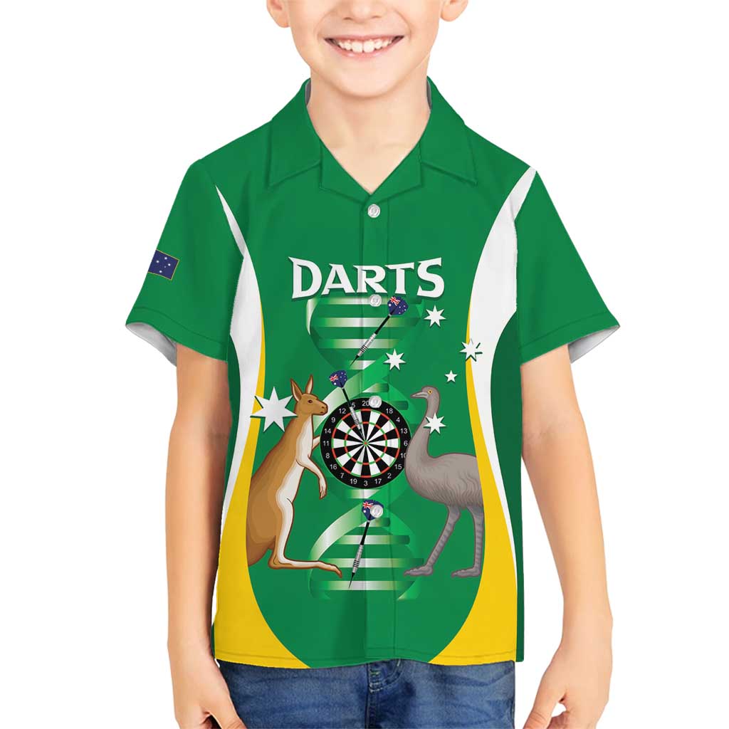 Personalised Australia Darts Family Matching Summer Maxi Dress and Hawaiian Shirt Aussie Its In My DNA National Color - Aussie Hoodie