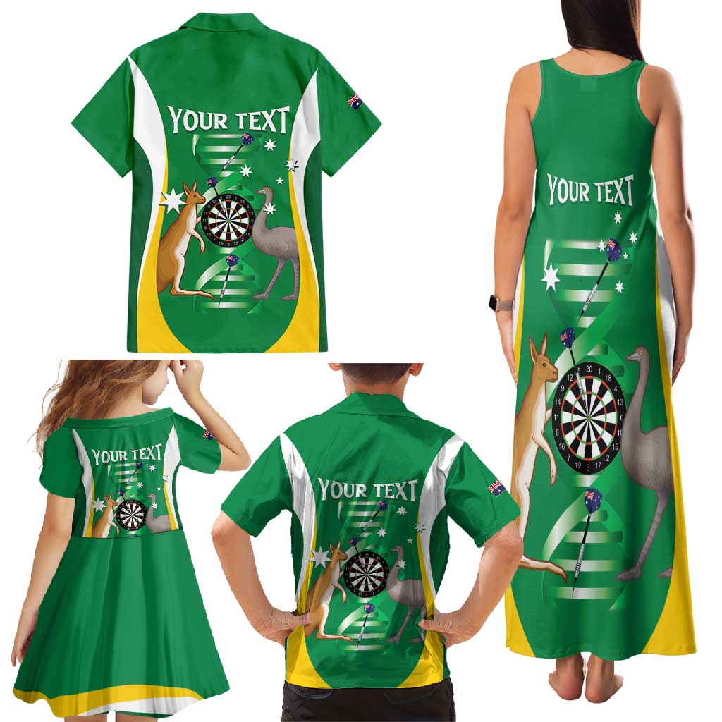 Personalised Australia Darts Family Matching Tank Maxi Dress and Hawaiian Shirt Aussie Its In My DNA National Color - Aussie Hoodie