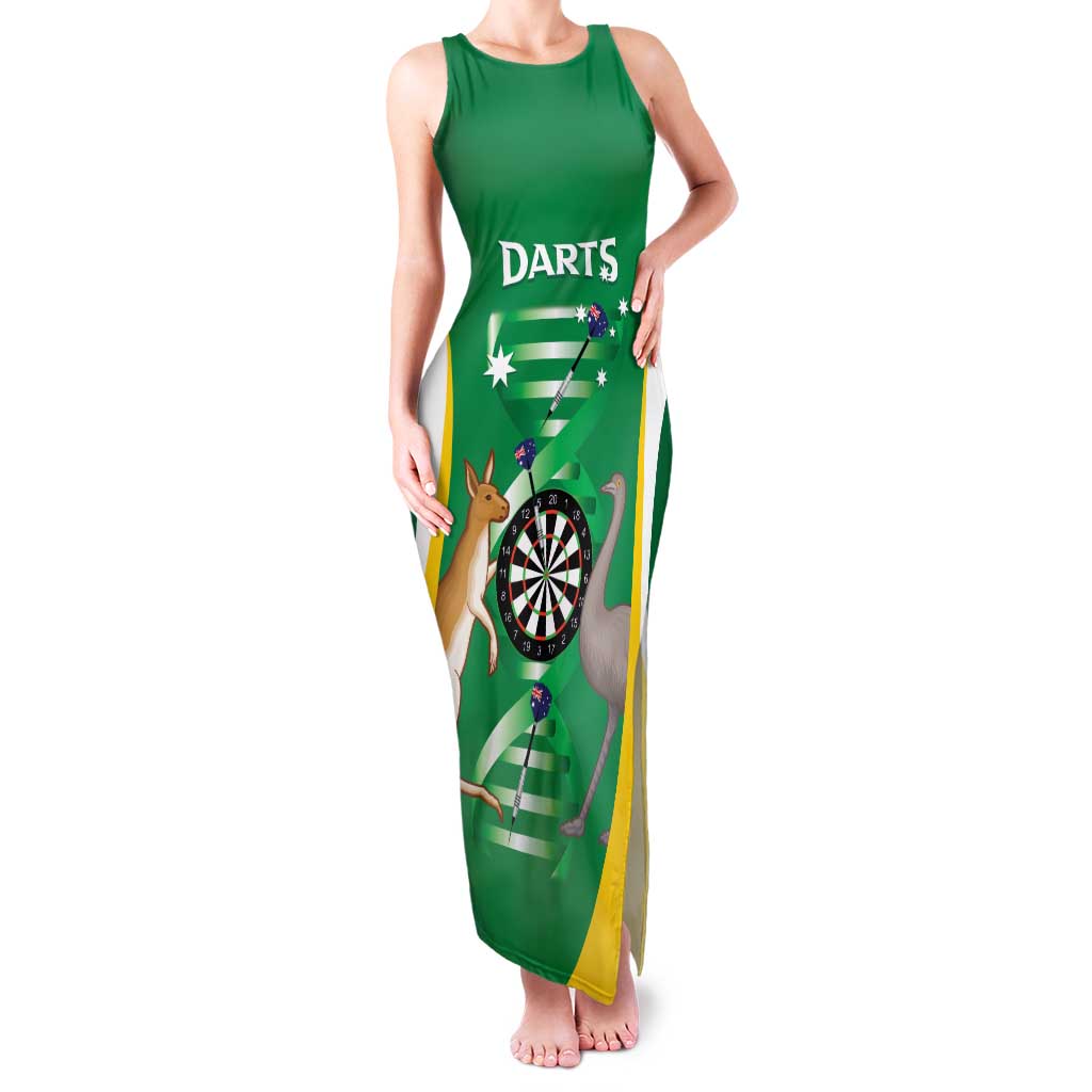 Personalised Australia Darts Family Matching Tank Maxi Dress and Hawaiian Shirt Aussie Its In My DNA National Color - Aussie Hoodie