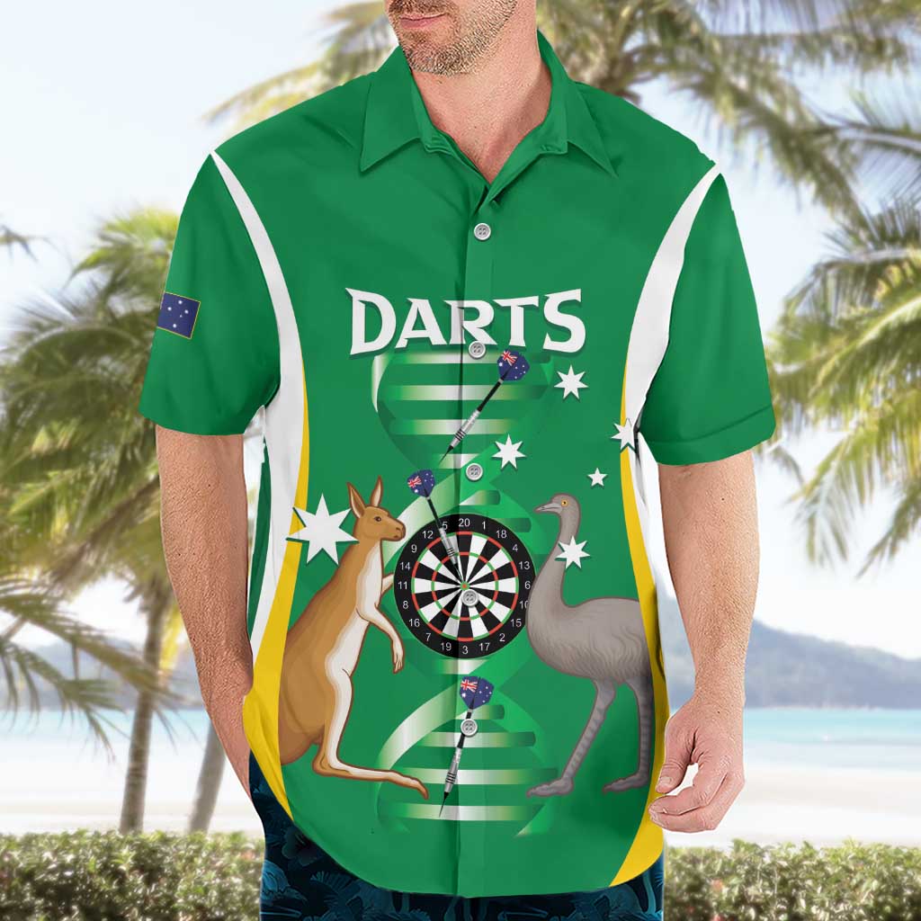 Personalised Australia Darts Hawaiian Shirt Aussie Its In My DNA National Color - Aussie Hoodie