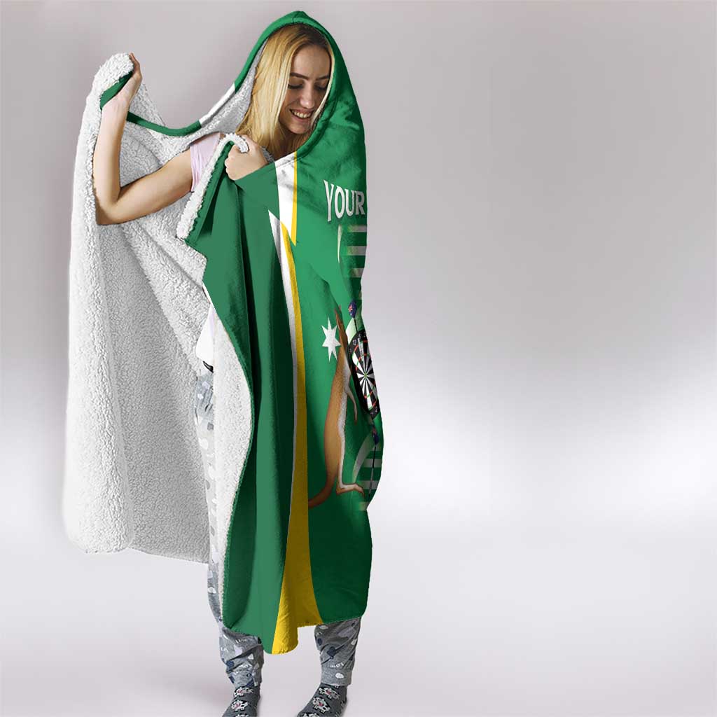 Personalised Australia Darts Hooded Blanket Aussie Its In My DNA National Color - Aussie Hoodie