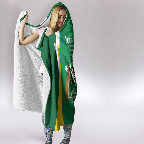 Personalised Australia Darts Hooded Blanket Aussie Its In My DNA National Color - Aussie Hoodie