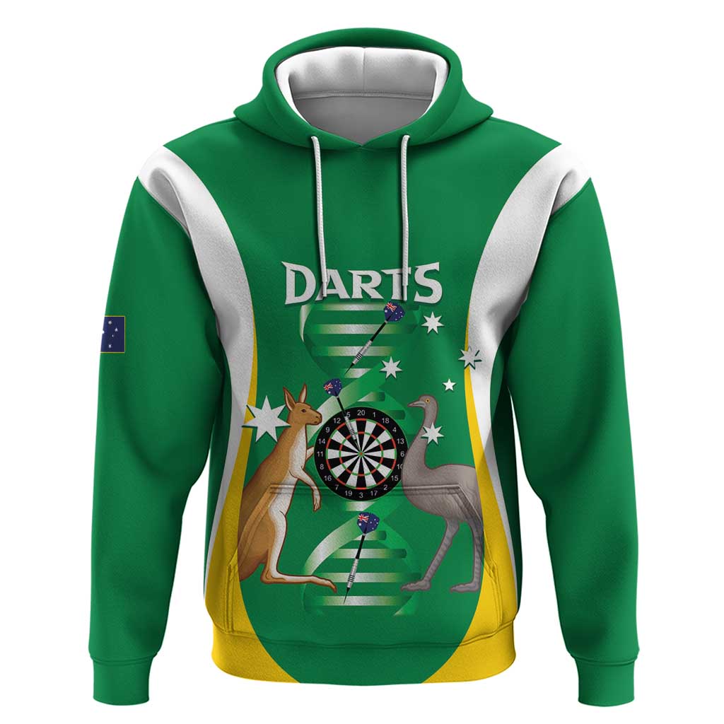 Personalised Australia Darts Hoodie Aussie Its In My DNA National Color - Aussie Hoodie