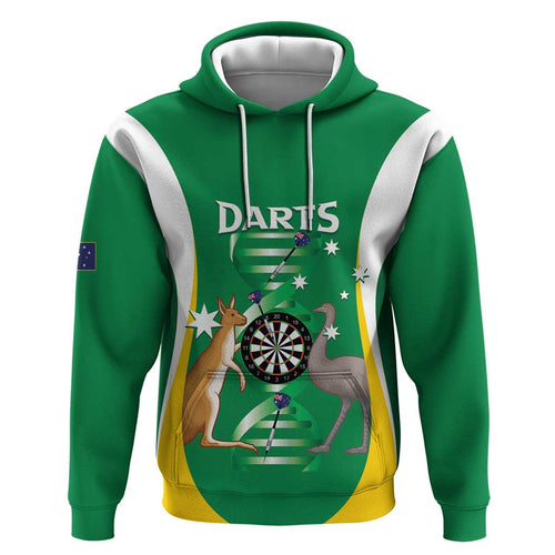 Personalised Australia Darts Hoodie Aussie Its In My DNA National Color - Aussie Hoodie