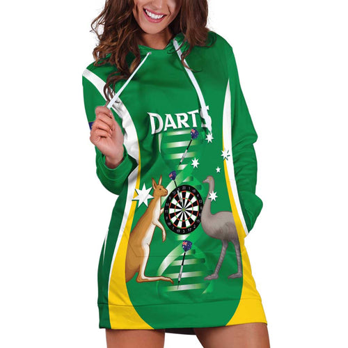 Personalised Australia Darts Hoodie Dress Aussie Its In My DNA National Color - Aussie Hoodie